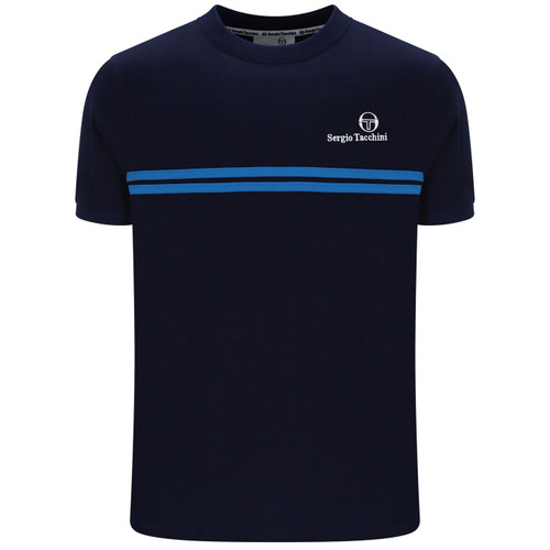 Sergio Tacchini Supermac John McEnroe T-shirt in Maritime Blue/Blue