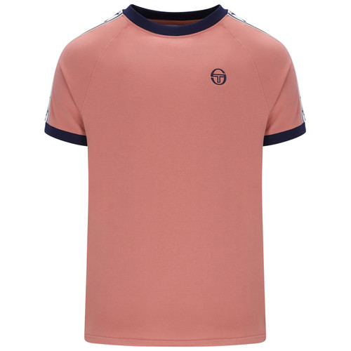 Sergio Tacchini Bianchi Ringer T-Shirt with Taped Sleeves in Light Mahogany