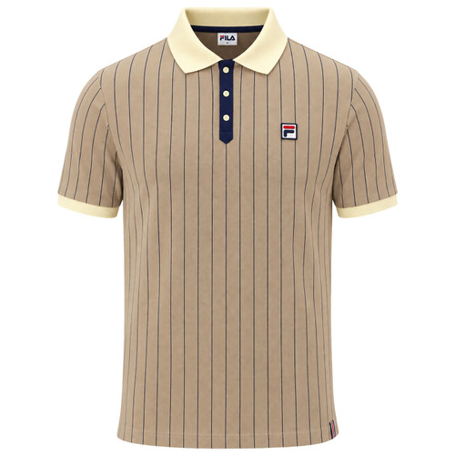Fila Vintage BB1 Pin-Stripe Bjorn Borg Polo Shirt in Chinchilla