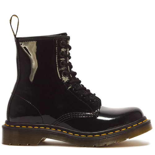 Dr Martens Women's 1460 Patent Lamper 8 Eye Leather Boots in Black
