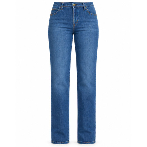 Lee Women's London Regular Straight Leg Denim Jeans in Azure Wave Blue