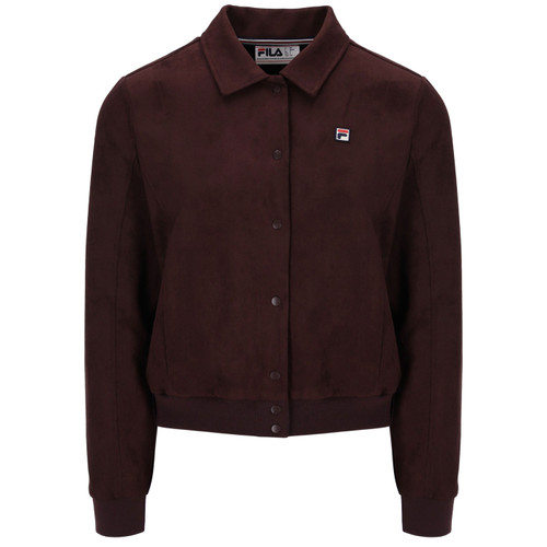 Fila Vintage Women's Dreamer Retro 70s Faux Suede Jacket in Fudge brown