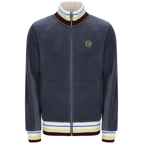 Sergio Tacchini Sartori Men's Velour Track Jacket in Turbulence Grey