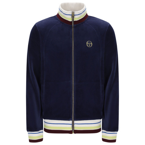 Sergio Tacchini Sartori Men's Velour Track Jacket in Maritime Blue
