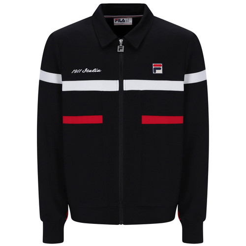 Fila Vintage Alex Cut and Sew Italia 1911 Track Jacket in Black