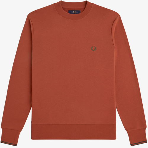 Fred Perry Men's Regular Fit Crew Neck Sweatshirt in Brandy