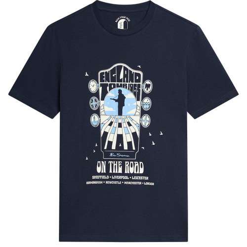 Ben Sherman England Tour 65 Retro T-shirt Dark Navy - Front View