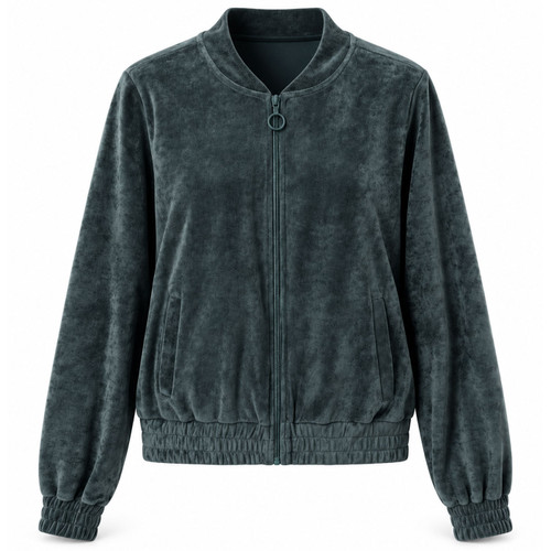 Mademoiselle YeYe Fringe Perfect Velvet Jacket in Seaweed Green