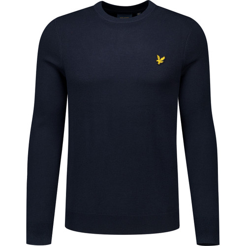 Lyle & Scott Archive Revisited Crew Neck Knitted Jumper in Dark Navy