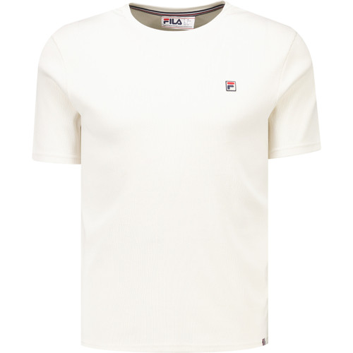 Fila Vintage Mens Jason Crew Neck Ribbed T-shirt in Gardenia