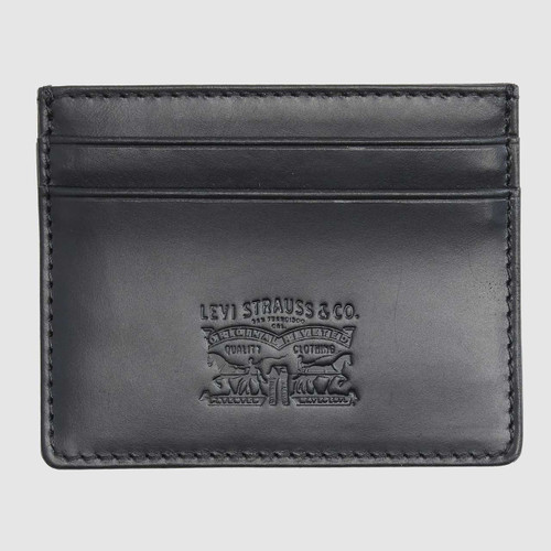 Levi's Leather Card Holder Wallet Black - Main View - Retro Gifts