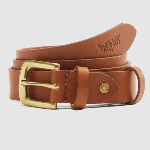 Levi's Addison Full Grain Leather Belt in Mocha Bisque - Retro Brown Belt - Main View