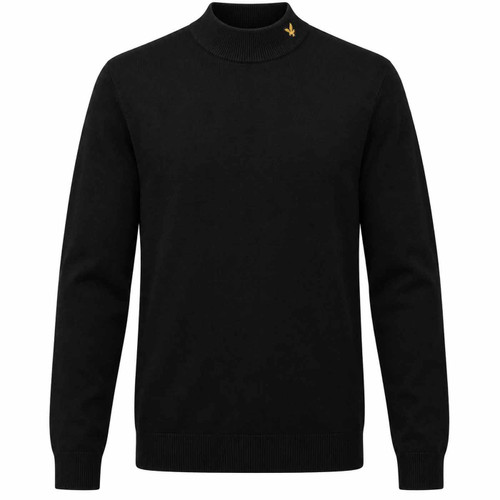 Lyle & Scott Archive Revisited Knitted Turtle Neck Jumper in Jet Black - Front