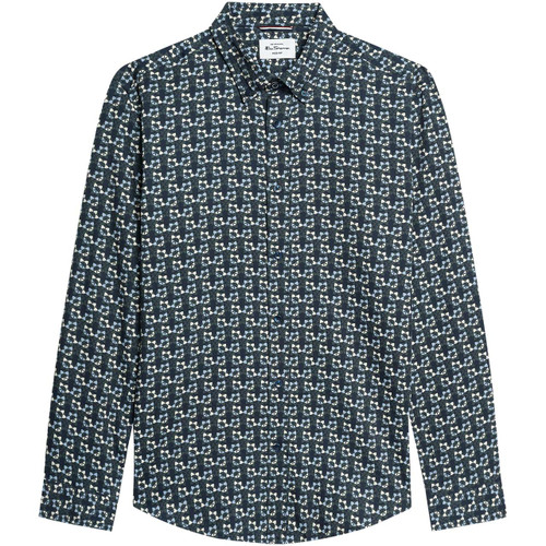 Ben Sherman Men's Mod Foulard Print Shirt in Lotus Green - Main View