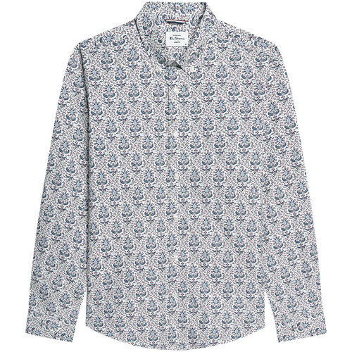 Ben Sherman 60s Mod Intricate Floral Print Shirt Snow White - Main View