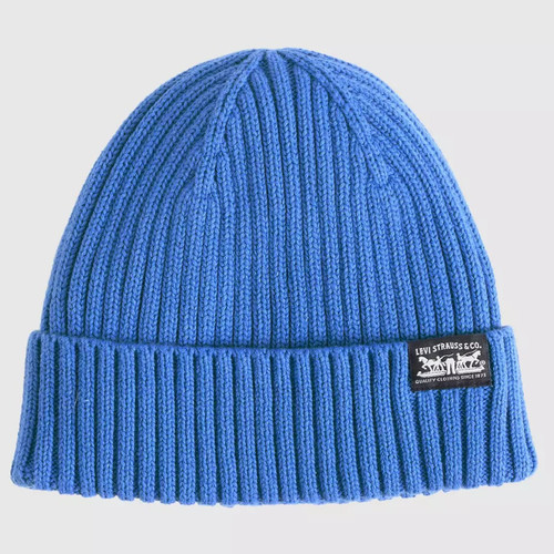 Levi's Sunset Rib Knitted Beanie Hat in Nebulas Blue - Front View