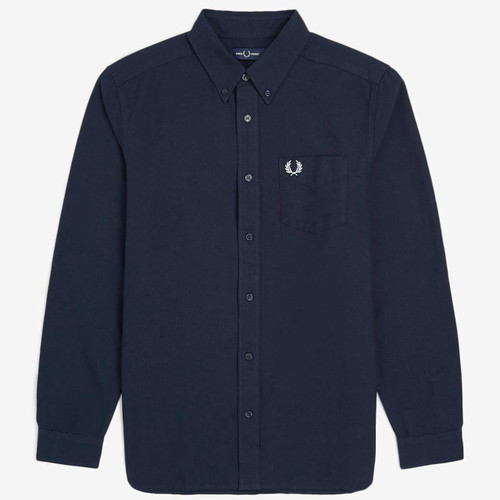 Fred Perry Button Down Oxford Shirt Navy - Main View