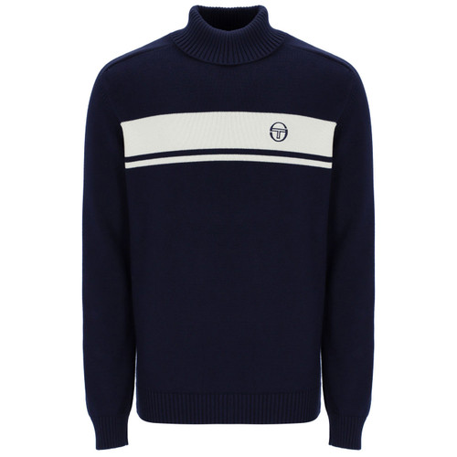 Sergio Tacchini Damarindo Knitted Roll Neck Jumper in Maritime Blue Navy