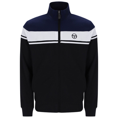Sergio Tacchini Damarindo Retro 80s Track Jacket in Black/Navy