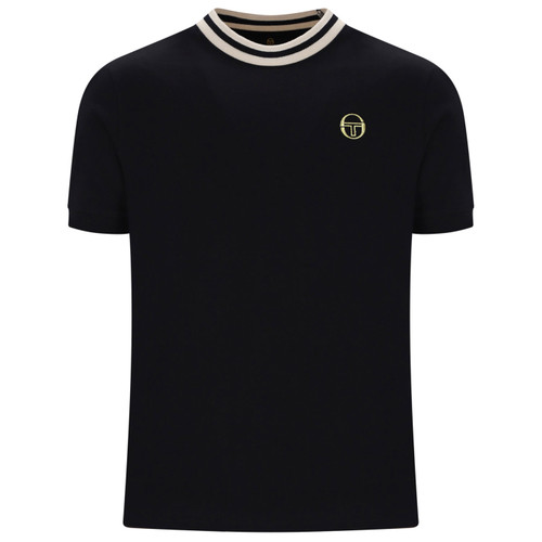 Sergio Tacchini Rainer Velour T-Shirt in Black