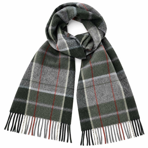 Failsworth Lambswool Checked Scarf Green - Main View