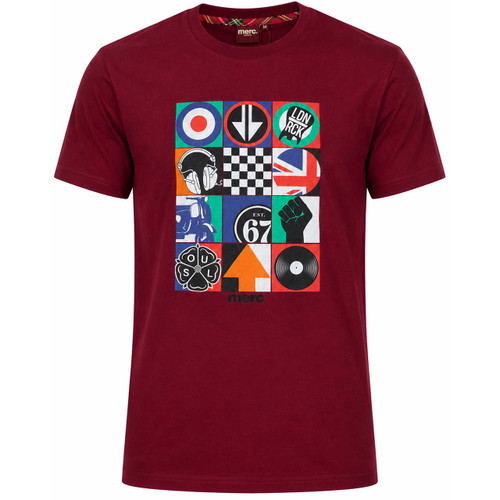 Merc Fairline Men's Mod Icon Graphic Print T-shirt Burgundy