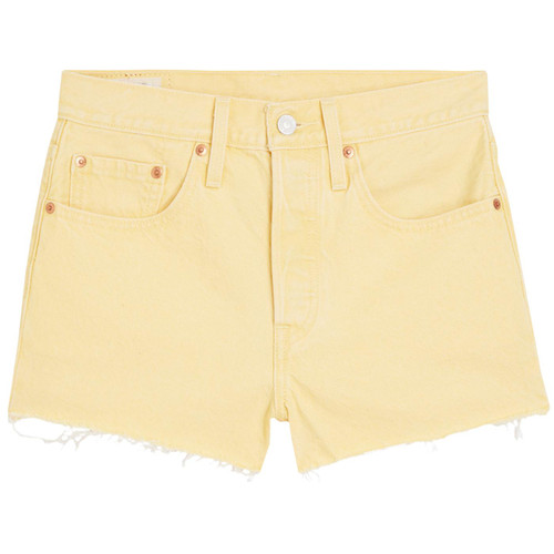 levis womens original high rise denim shorts botanical yellow