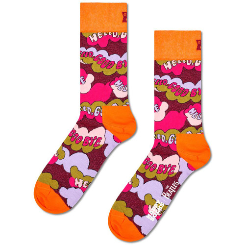 Happy Socks x The Beatles Hello Goodbye Socks in Pink/Orange