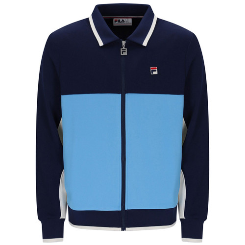 Fila Vintage Arlen Colour Block Track Jacket in Navy/Gardenia/Azure Blue