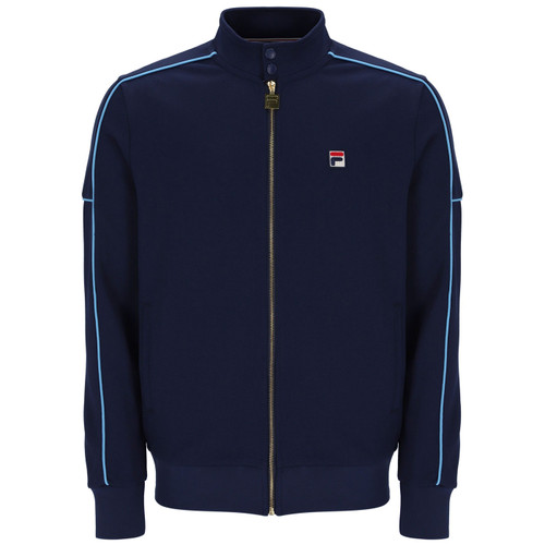 Fila Vintage Men's Eldon Retro Piped Track Jacket in Navy