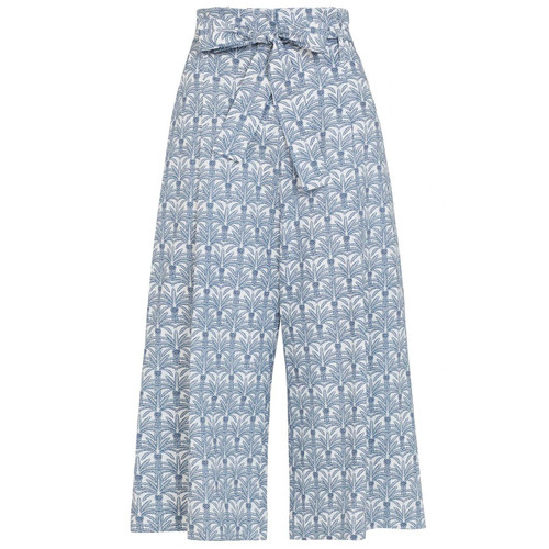 Emily and Finn Gilda Retro Cropped Culottes in Botanical Palm print
