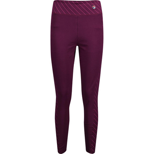 fila vintage womens claire pinstripe panels leggings grape wine