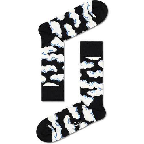 Happy Socks Men's Retro Wool Under The Clouds Socks in Black	
