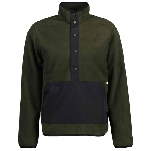 Farah Simpson Retro Half Zip Overhead Fleece Sweatshirt Jacket in Evergreen