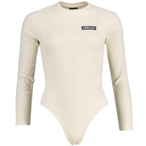 Ellesse Abel Retro Ribbed Body Suit in Off White