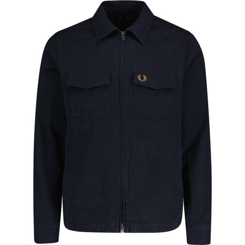 fred perry mens chest pockets heavy twill zip overshirt navy fred perry mens chest pockets heavy twill zip overshirt navy
