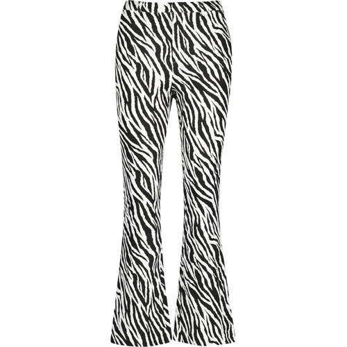 louche womens janelyn zebra print flared leg slim fit trousers black white