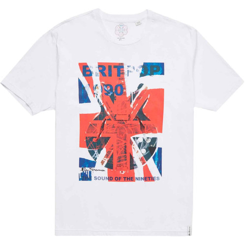 Ben Sherman 1990s Britpop Tee in White 0071390 010