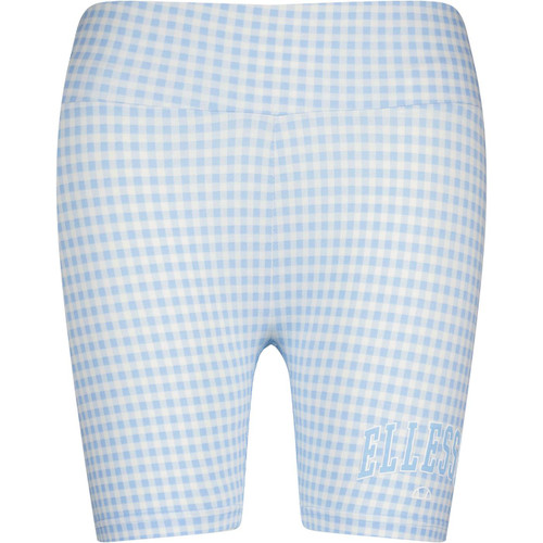 ellesse womens azzolino gingham check biker shorts light blue