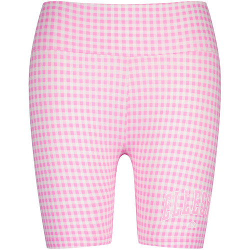 ellesse womens azzolino gingham check biker shorts light pink