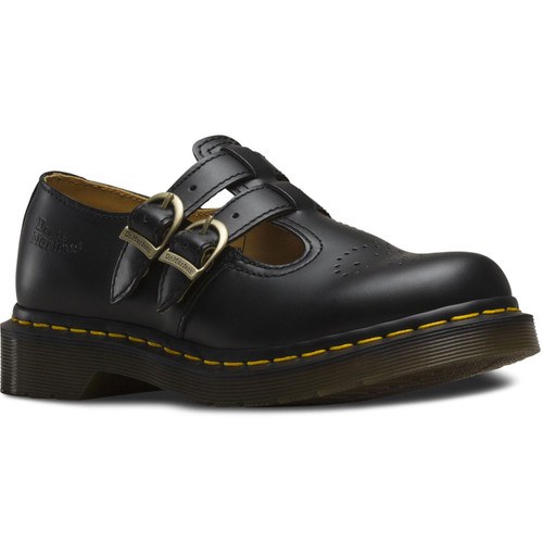 Dr Martens Women's 8065 Mary Jane T-bar 60s Retro Shoes in Black Leather