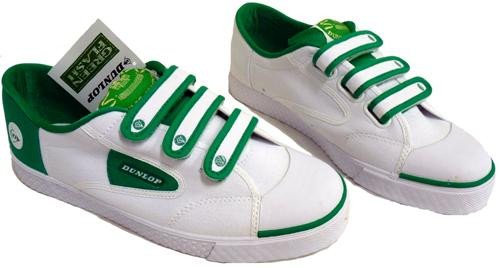 DUNLOP GREEN FLASH VELCRO TRAINERS RETRO INDIE MOD