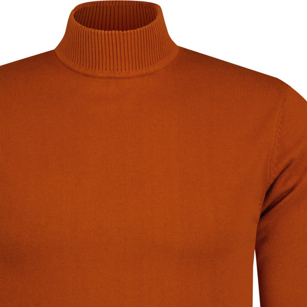 madcap england men eastwood slim fit knitted turtleneck jumper cinnamon stick brown