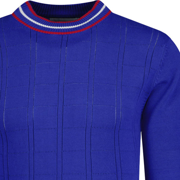 madcap england mens pointelle knit tipped turtleneck jumper police blue madcap england mens pointelle knit tipped turtleneck jumper police blue