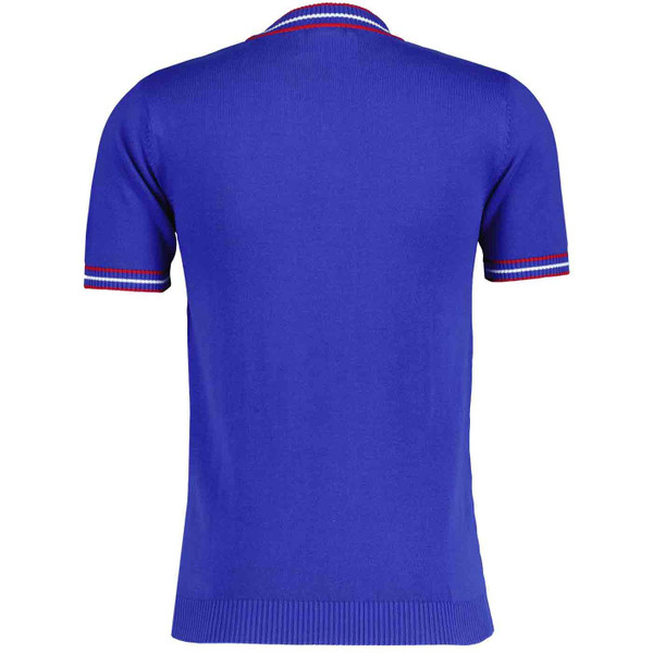 Madcap England Wilson Retro Mod Mock Turtleneck Pointelle Knit Short Sleeve Top in Police Blue MC1041 Madcap England Wilson Retro Mod Mock Turtleneck Pointelle Knit Short Sleeve Top in Police Blue MC1041