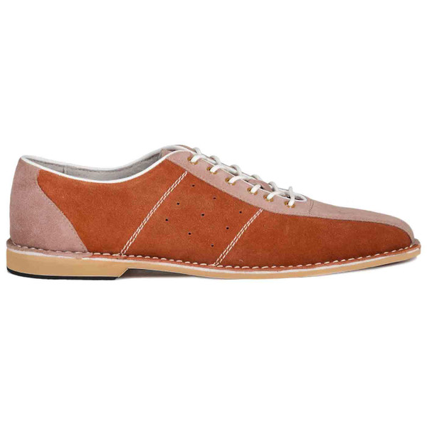 Madcap England The Dude Retro Northern Soul Suede Bowling Shoes in Mahogany/Saddle/Mahogany