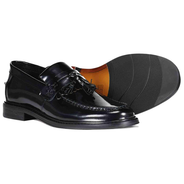 Madcap England Rock Steady Retro Mod Revival Tassel Loafer Shoes in Black