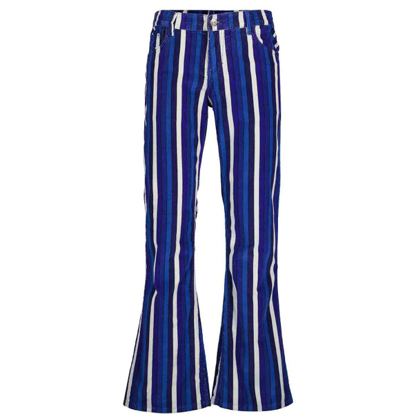 Madcap England Spectrum Stripe Retro 70s Cord Flares in Blue