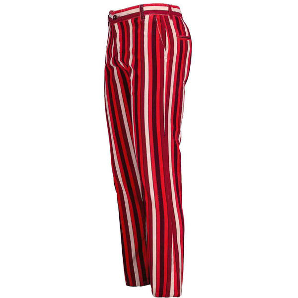 Madcap England Spectrum Stripe Slim Leg Trousers in Red