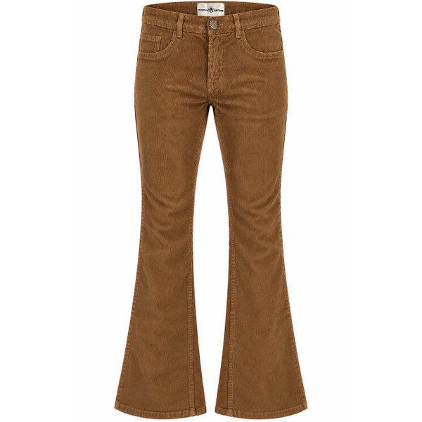 Madcap England Killer Retro 70s Cord Flares in Tan - Main View